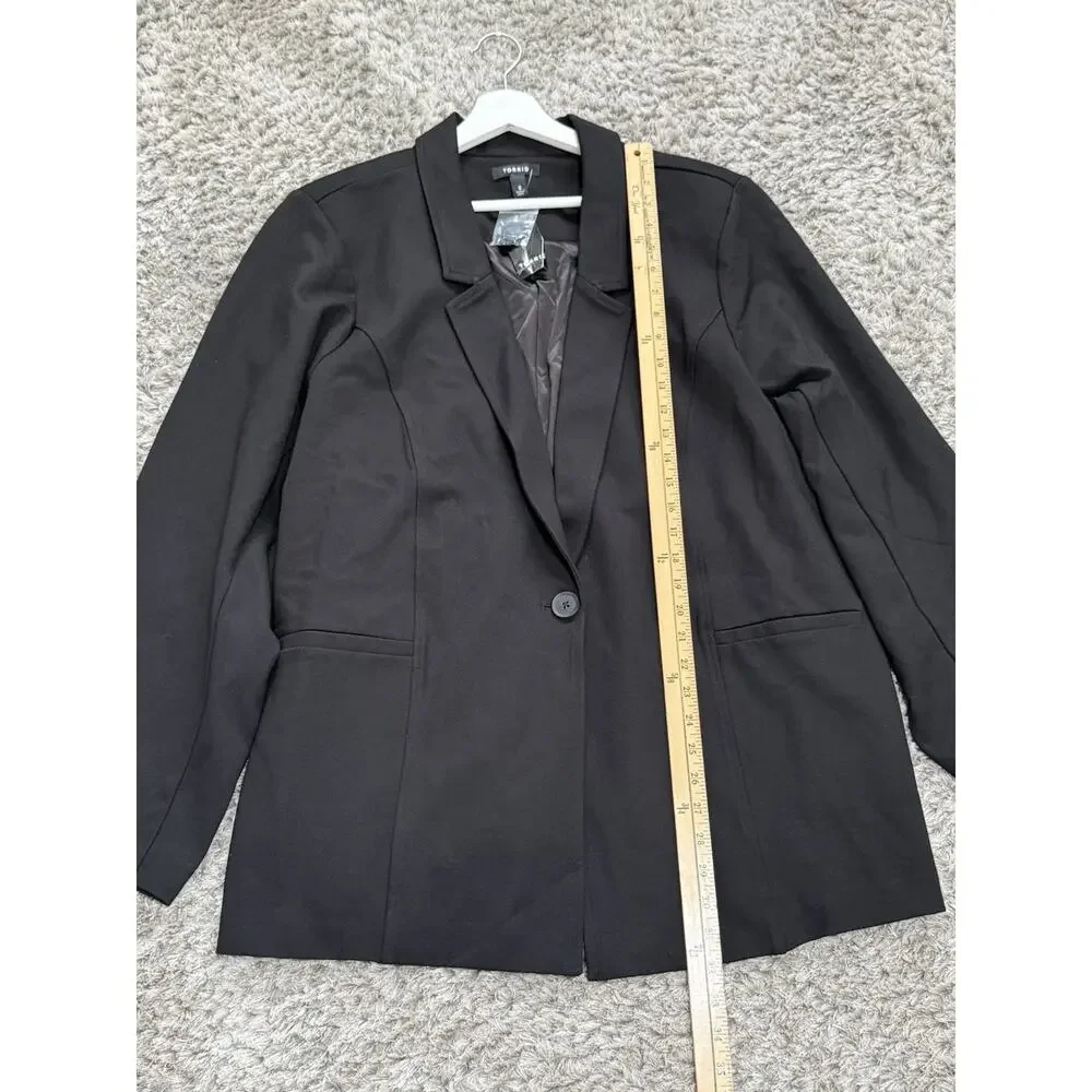 Torrid Womens Black Blazer Jacket Single Button Plus Size 6X Workwear Office NWT